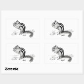 Chipmunk Rechteckiger Aufkleber (Blatt)