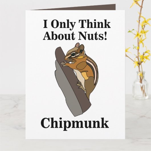 Chipmunk Rodent Funny Karte (Gelbe Blume)
