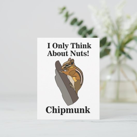Chipmunk Rodent Funny Postkarte (Stehend Vorderseite)