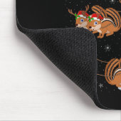 Chipmunk Santa Sleigh Flying Funny Magical Christm Mousepad (Ecke)