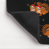 Chipmunk Santa Sleigh Flying Funny Magical Christm Mousepad (Ecke)