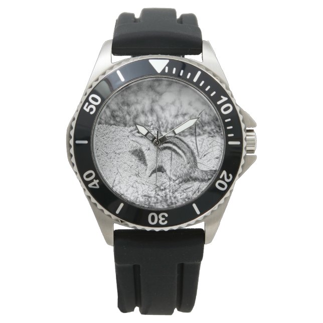 Chipmunk Sketch Armbanduhr (Vorderseite)