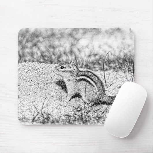 Chipmunk Sketch Mousepad (Mit Mouse)