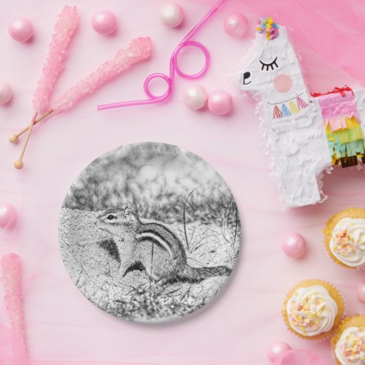 Chipmunk Sketch Pappteller (Party)