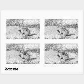 Chipmunk Sketch Rechteckiger Aufkleber (Blatt)