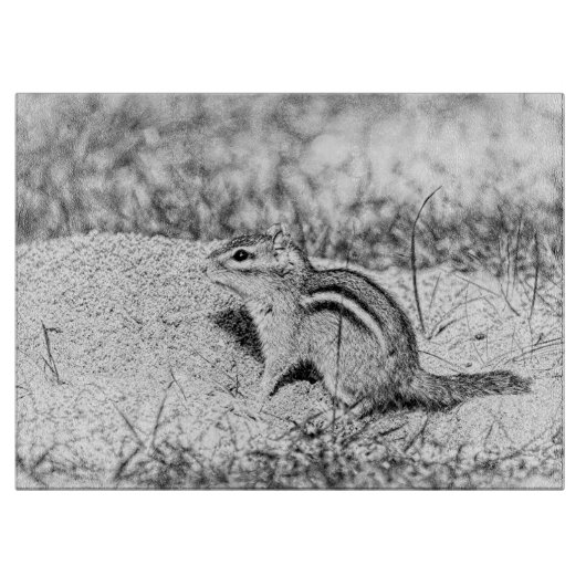 Chipmunk Sketch Schneidebrett (Vorderseite)