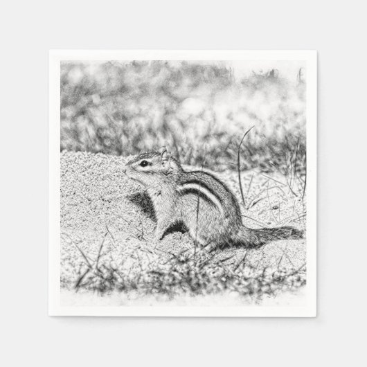 Chipmunk Sketch Serviette (Vorderseite)