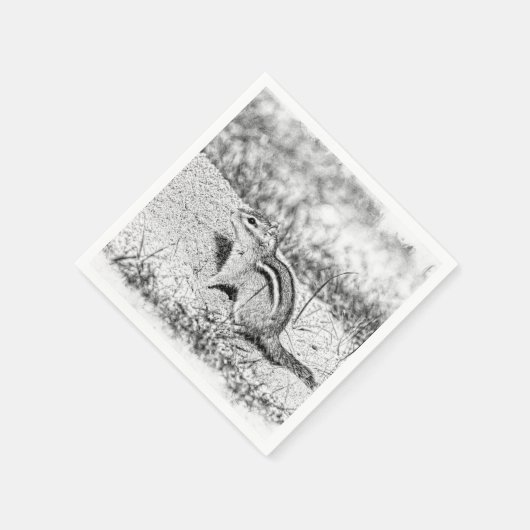 Chipmunk Sketch Serviette (Ecke)