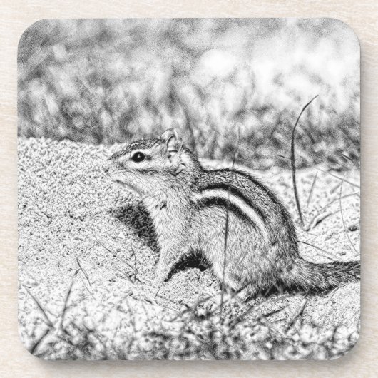 Chipmunk Sketch Untersetzer (Vorderseite)
