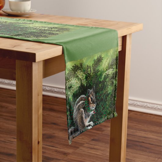 Chipmunk-Stechpalme Tablerunner Kurzer Tischläufer (Beispiel)