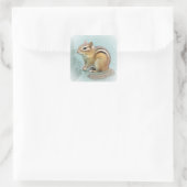 Chipmunk-Streifen Quadratischer Aufkleber (Tasche)