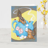 Chipmunk Tee Party / Geburtstagskarte Karte (Gelbe Blume)