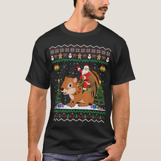 Chipmunk Ugly Xmas Geschenk Weihriding Chipmunk T-Shirt (Vorderseite)
