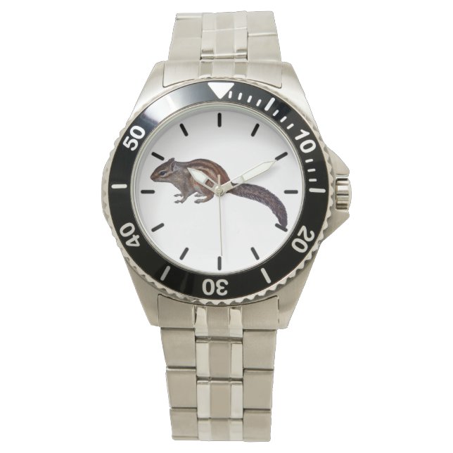 Chipmunk-Uhr (Farbe auswählen) Armbanduhr (Vorderseite)