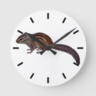 Chipmunk-Uhr (Farbe auswählen) Runde Wanduhr
