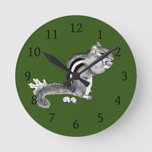 Chipmunk-Uhr Runde Wanduhr (Vorderseite)