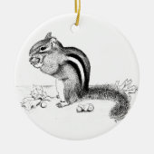 Chipmunk und Acorns Keramik Ornament (Vorne)