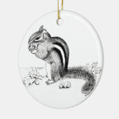 Chipmunk und Acorns Keramik Ornament (Links)