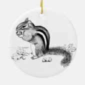 Chipmunk und Acorns Keramik Ornament (Hinten)