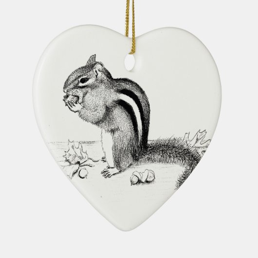 Chipmunk und Acorns Keramik Ornament (Rechts)