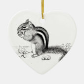 Chipmunk und Acorns Keramik Ornament (Vorne)