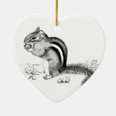 Chipmunk und Acorns Keramik Ornament (Hinten)