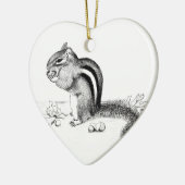 Chipmunk und Acorns Keramik Ornament (Links)