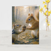 Chipmunk und Eichhörnchen Vielen Dank Karte (Gelbe Blume)