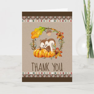 Chipmunk und Kürbisse Herbstliches Dankeschön Karte