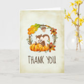 Chipmunk und Kürbisse Herbstliches Dankeschön Karte (Gelbe Blume)