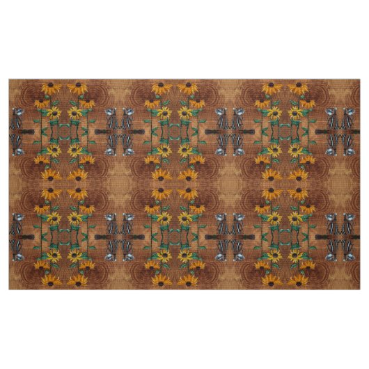 Chipmunk und Sonnenblumen Stoff (Fat Quarter (45,7 x 55,9 cm))