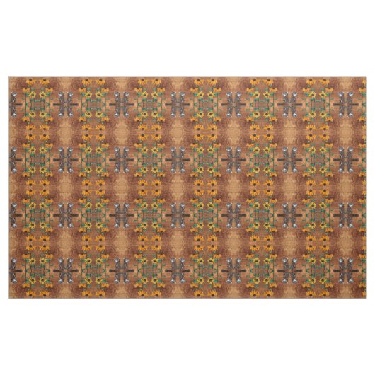 Chipmunk und Sonnenblumen Stoff (Yard (91,4 cm))