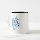 Chipmunk und Unicorn, magische Freunde Zweifarbige Tasse (Vorderseite Links)
