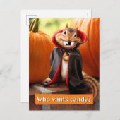 Chipmunk Vampire Einladungspostkarte (Vorne/Hinten)