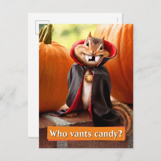 Chipmunk Vampire Einladungspostkarte (Vorne/Hinten)