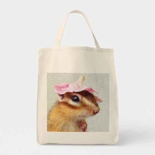 Chipmunk wears flower hat tragetasche (Vorne)