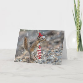 Chipmunk Weihnachtskarte Feiertagskarte