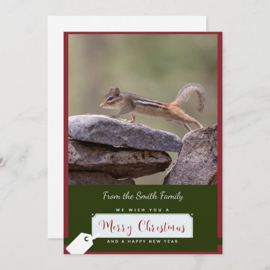 Chipmunk Weihnachtskarte Feiertagskarte (Vorne/Hinten)