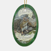 Chipmunk-Weihnachtsverzierung Keramikornament (Links)