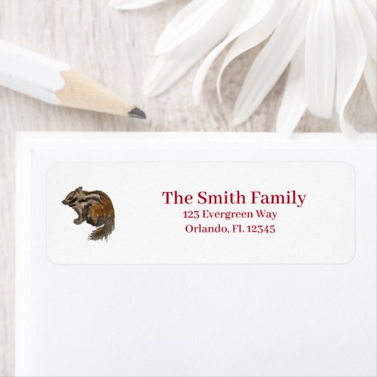 Chipmunk Wilderness Illustration Rücksendeadresse (Insitu)