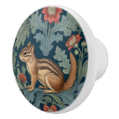 Chipmunk William Morris Stil Links Facing Leafy Keramikknauf (Rechts)
