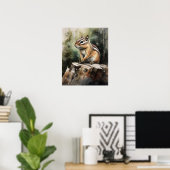 Chipmunk Woodland Animal Art Print Poster (Heimbüro)