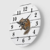 Chipmunk Woodland Animal Painting Shiplap Große Wanduhr (Winkel)