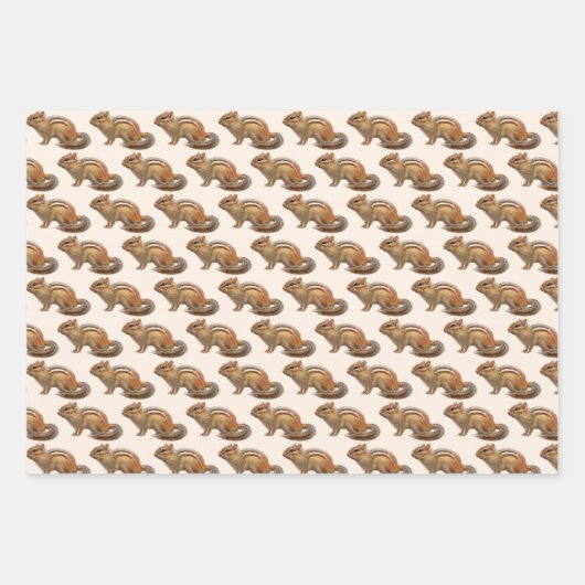 Chipmunk-Wrapping Paper Sheets Geschenkpapier Set (Vorderseite)