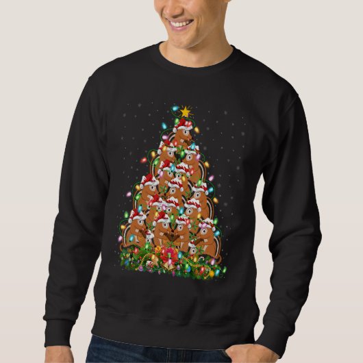 Chipmunk   Xmas Lights Santa Chipmunk Christmas Tr Sweatshirt (Vorderseite)