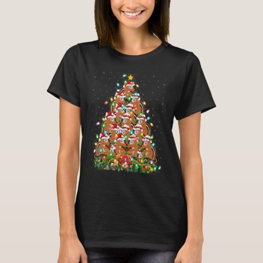 Chipmunk Xmas Lights Santa Chipmunk Christmas Tr T-Shirt (Vorderseite)