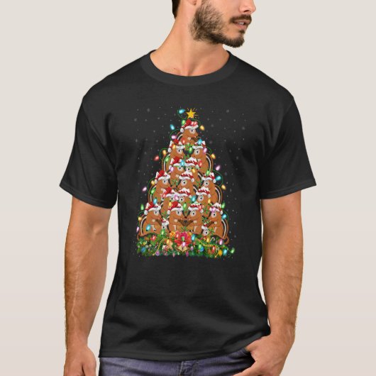 Chipmunk Xmas Lights Santa Chipmunk Christmas Tre T-Shirt (Vorderseite)