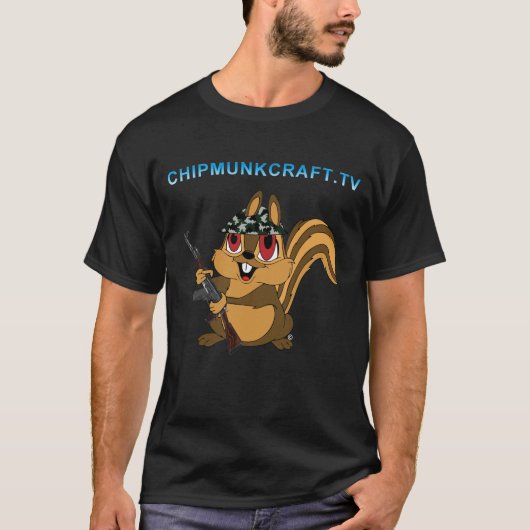 ChipmunkCraft dunkler T - Shirt v2 (Vorderseite)