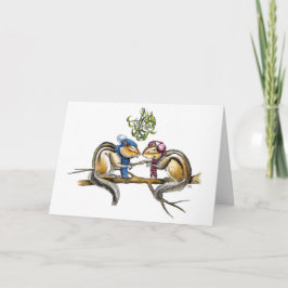 Chipmunke unter dem Mistleton Karte