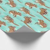 Chipmunks auf Mint Green Background Gemustert Geschenkpapier (Ecke)